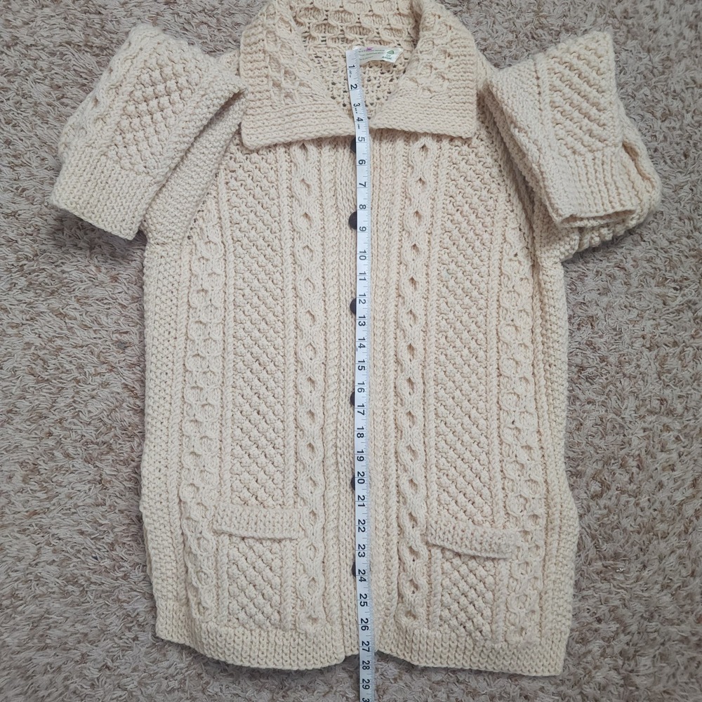 Handknit Garment Exclusively Made in Donegal Pure Wool Cable Womens M Cardigan - Picture 7 of 10